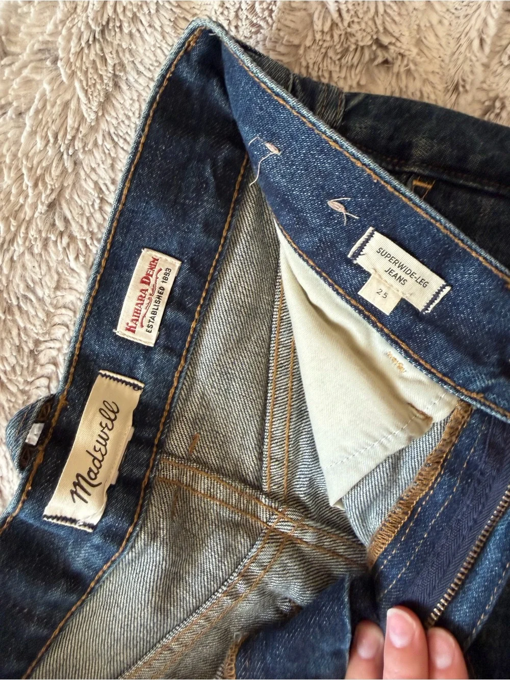 Madewell Dark Blue ‘super wide leg Jean’ with cuff